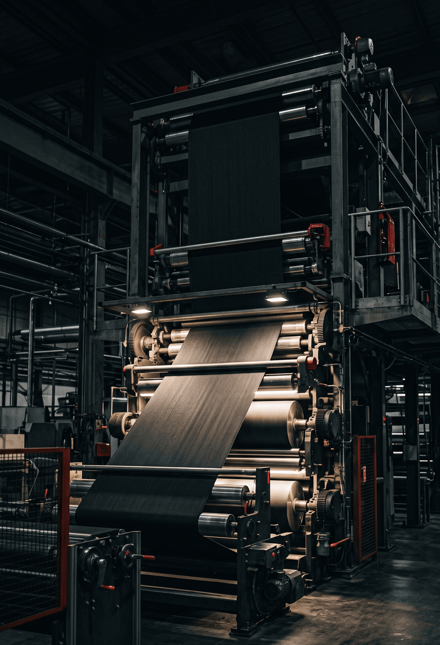 Ariteks finishing mill — fabric running through a finishing machine